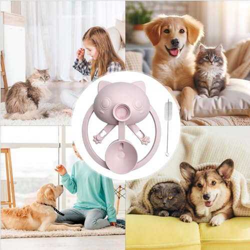 Dispensador de comida para mascotas portátil con platillo y base 5