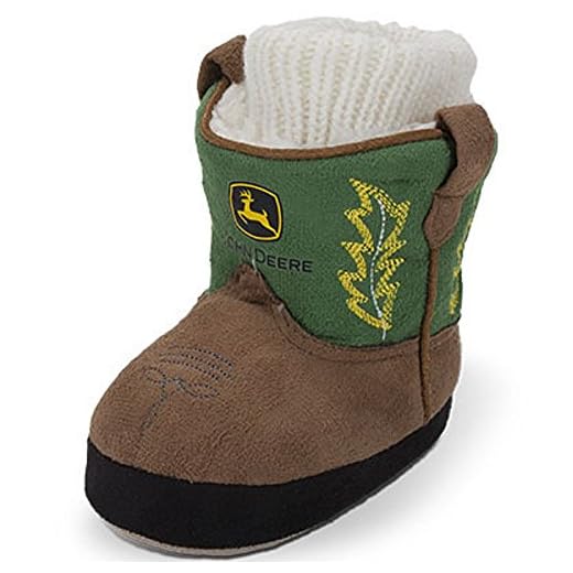 John Deere Baby Boys' Infant Slippers, Green, 0/6M