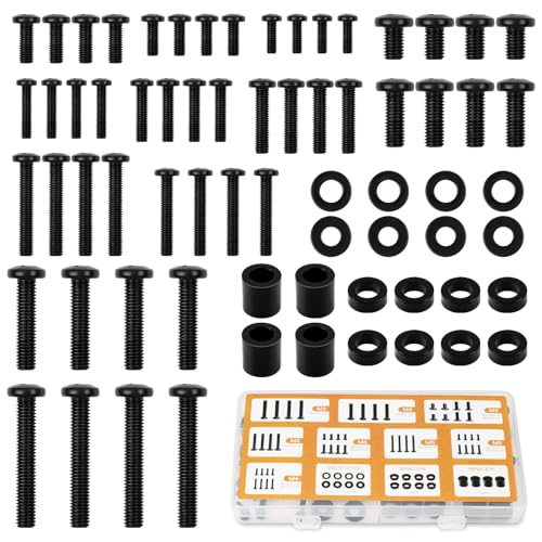 Flintronic Universal VESA Schrauben Set, 68 Stück Universal Fernseher Schrauben Set, M4 M5 M6 M8 TV-Schrauben und Abstandshalter, Wandhalterung Schrauben für TV Ständer Monitorständer bis zu 80 Zoll