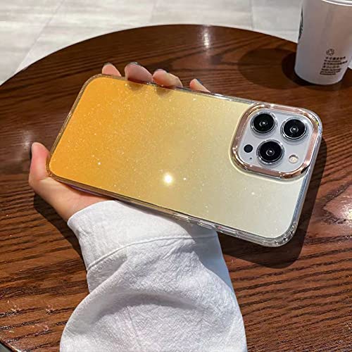 Coque antichoc iPhone 12 Pro jaune paillettes anti-rayures