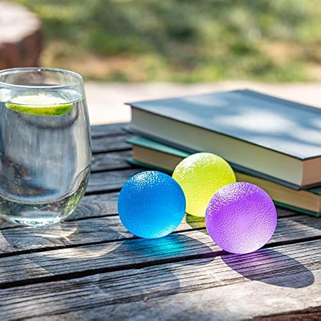Laser Sports Stress Relief Balls - Toys for Anxiety and Stress Relief - Hand Massage - Build your Grip Strength - Squeeze Ball for Physical Therapy - Set of 3
