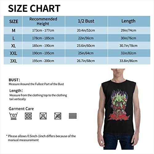 Anime Gurren Lagann Tank Tops Men Casual Fashion Vest Summer Round Neckline Sleeveless T Shirt Black #TOP5