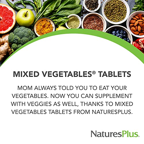 Naturesplus Mixed Vegetables - 1300 Mg, 180 Vegetarian Tablets - Powerful Whole Foods Phytonutrient Supplement, Promotes Overall Health - Gluten-Free - 60 Servings #TOP2