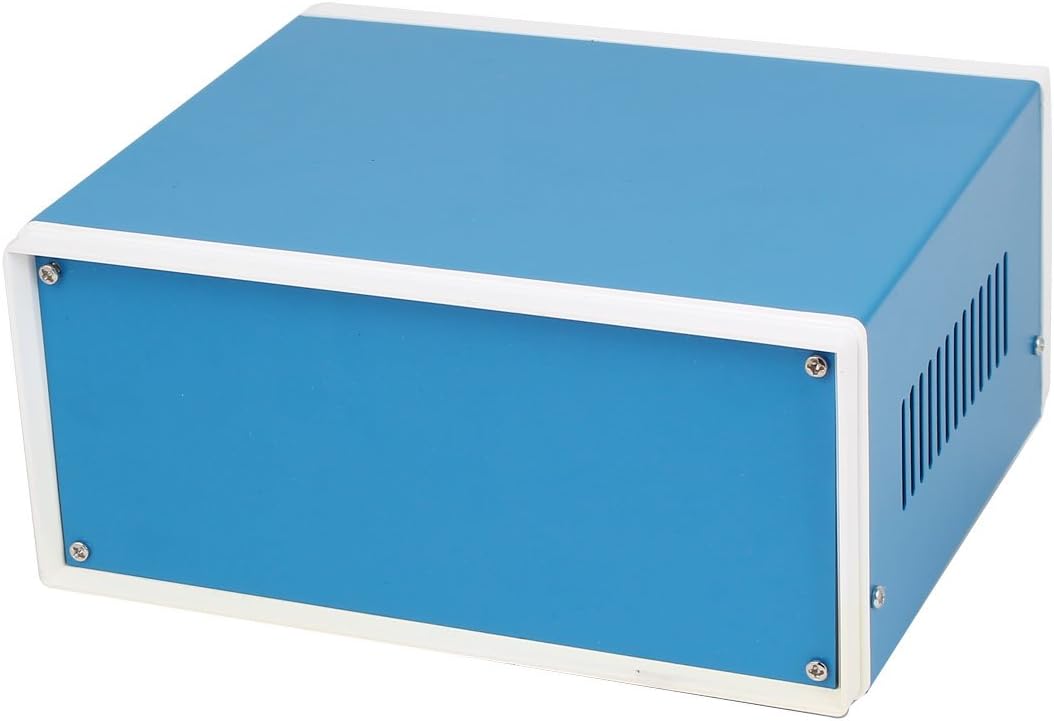 Metal Electronic Cord Management Junction Box Enclosure Case Blue 195mm x 165mm Cable Raceways x 80mm