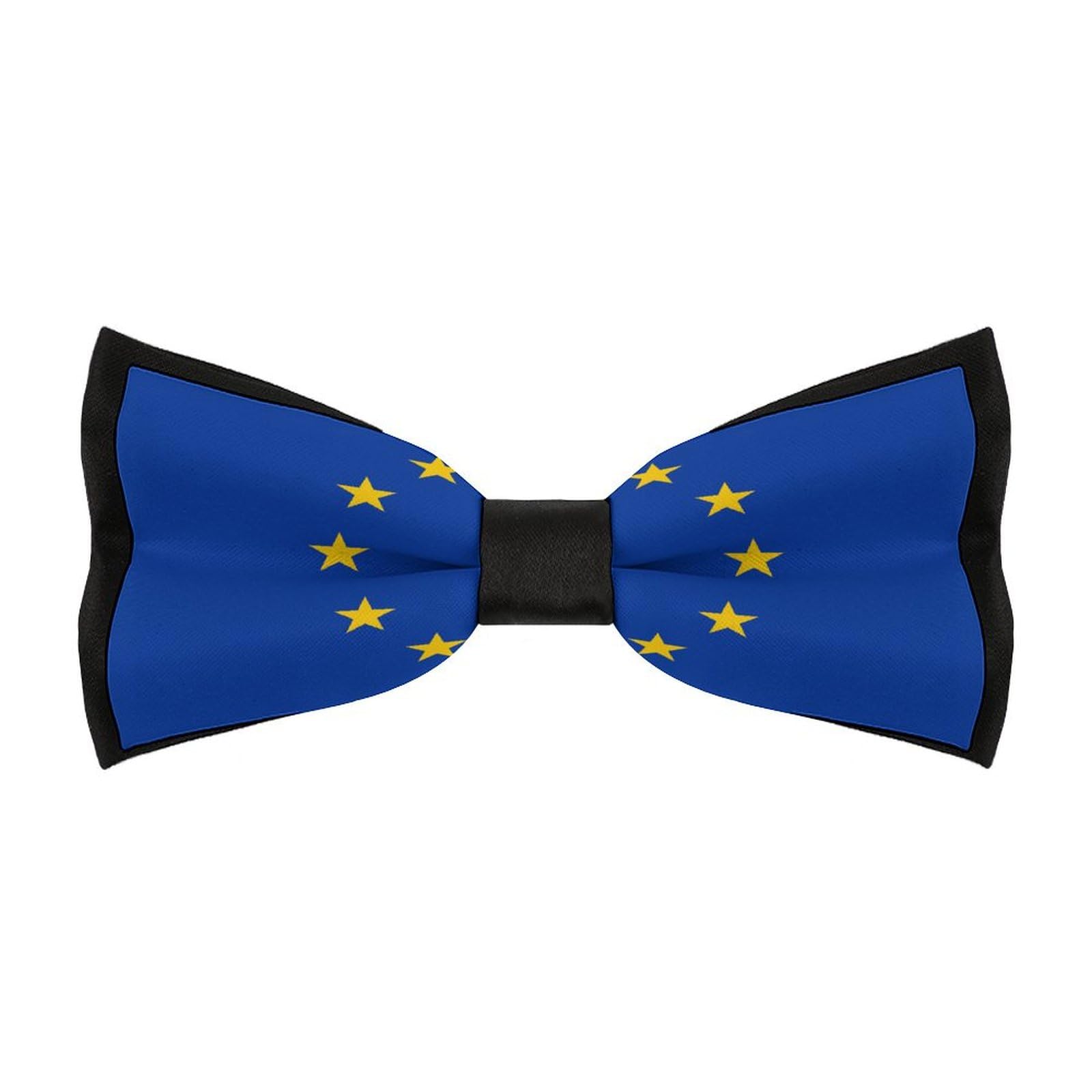 Ahdyr European Union Flag Bow Tie for Men Wedding Party Bowtie