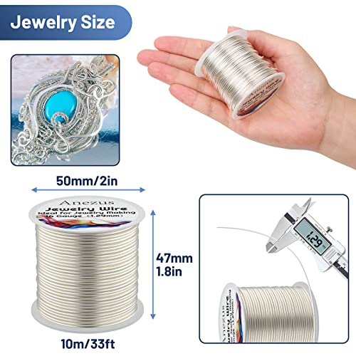 Anezus JW-16-SILVER Gauge Jewelry Wire, Anezus Silver Craft Wire Tarnish Resistant Copper Wire thumb #2