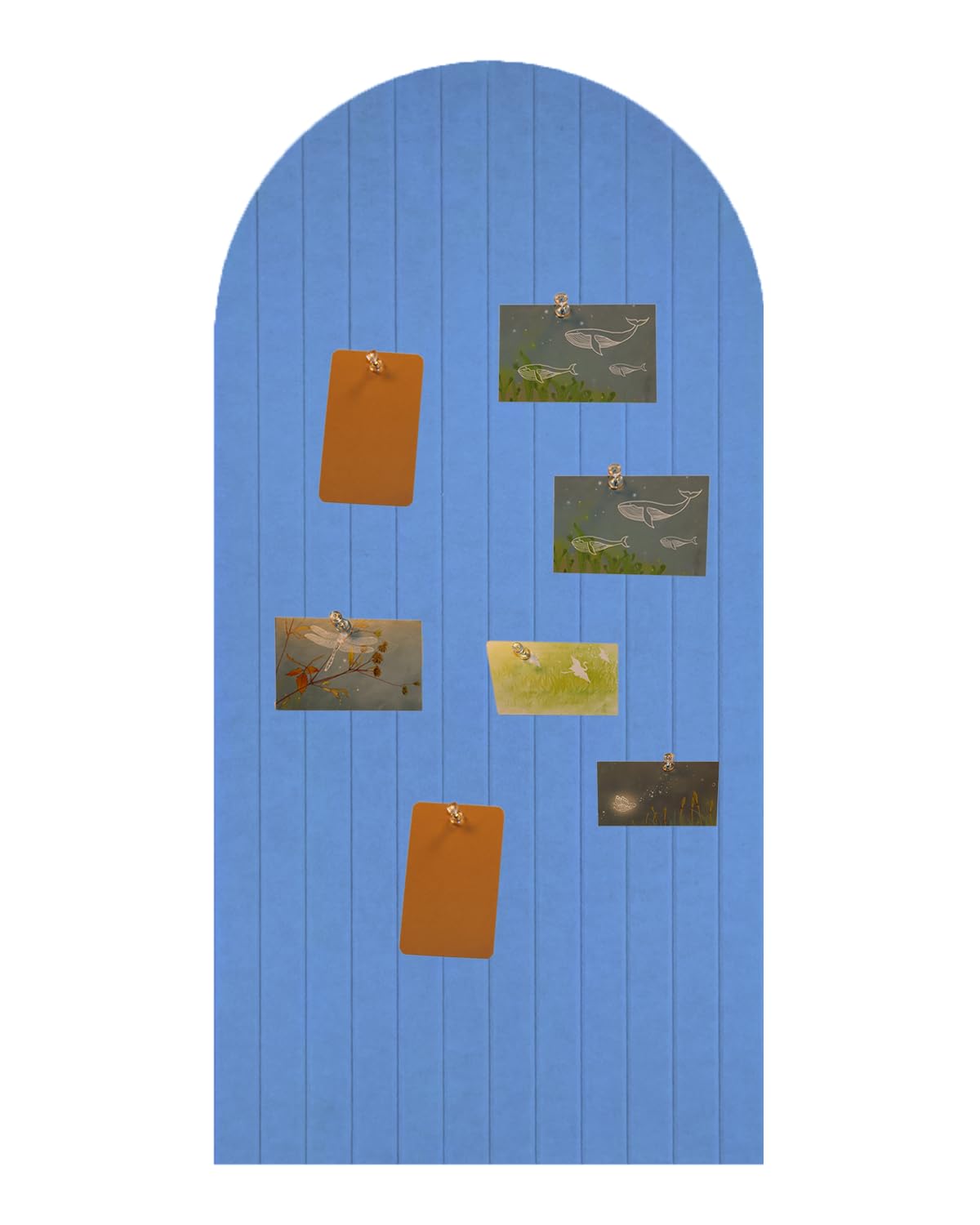Opvouwbaar prikbord 60x40cm, boogviltbord dik, groot kurkbord met zelfklevende sticker, ronde randen decoratieve wandpanelen voor kantoor slaapkamer