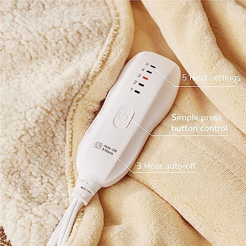 Heated Blanket 50''x60''-Soft and Comfortable Electric Throw,5 Heat Settings and 3H Auto Shut-Off Heating Blanket ETL&FCC Certification Machine Washable (Yellow) — view 2