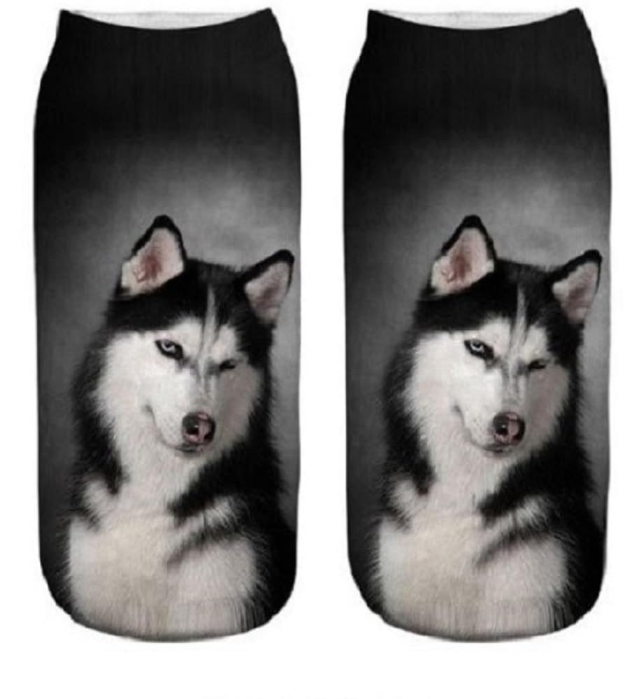 Furever Gifts Unisex Multicoloured Husky Dog Trainer Socks One Size Polyester 1 Pair