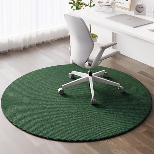 Hixingo Ronda Alfombra Escritorio Suelo Grande, Protector Suelo Silla Ruedas Gaming Antideslizante Alfombrilla de Protección para Suelos Duros-Resistente a los Arañazos (90cm,TPE-Verde Oscuro)