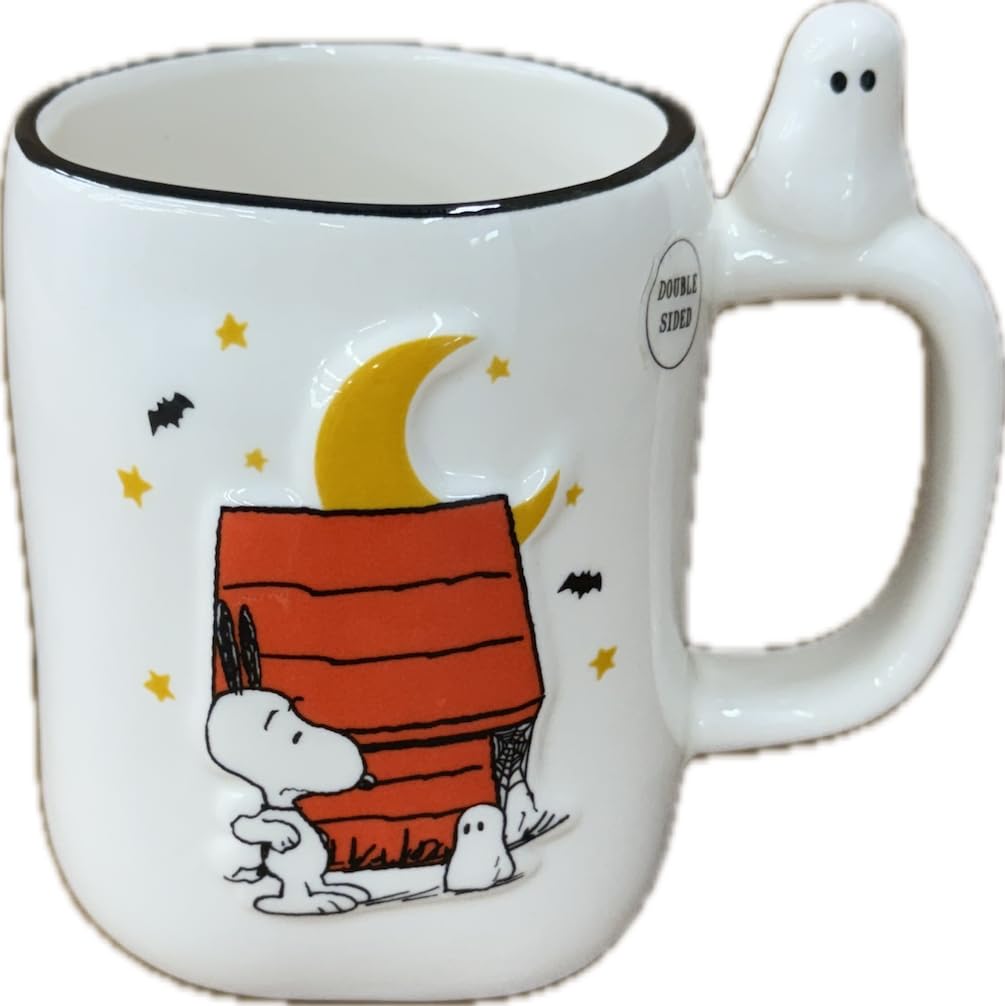 Rae Dunn Peanuts Halloween Ceramic Coffee Mug Boo!