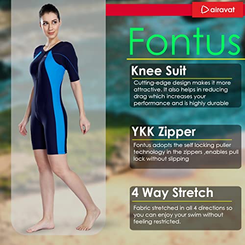 Image of AIRAVAT Fontus 5005 Women's Swim Wear with Stretchable Fabric, High Level of Uv Protection, Comfort and Flexibile (XX-Large, Blue)