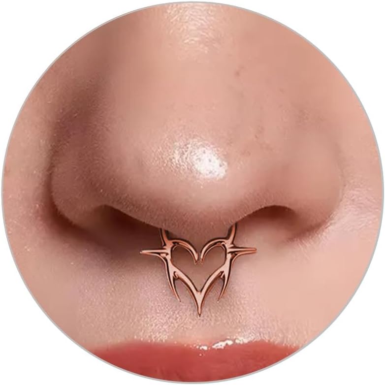 16G Septum Rings Daith Earrings 316L Surgical Steel Hinged Septum Jewelry with Clear Cubic Zirconia for Women Men, 8mm 10mm
