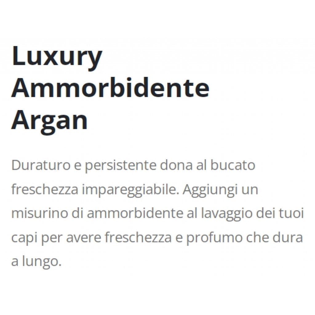 9 x Luxury Ammorbidente Argán, suavizante concentrado, detergente líquido para su ropa, 40 lavados, 900 ml + llavero Beni Culinari gratuito