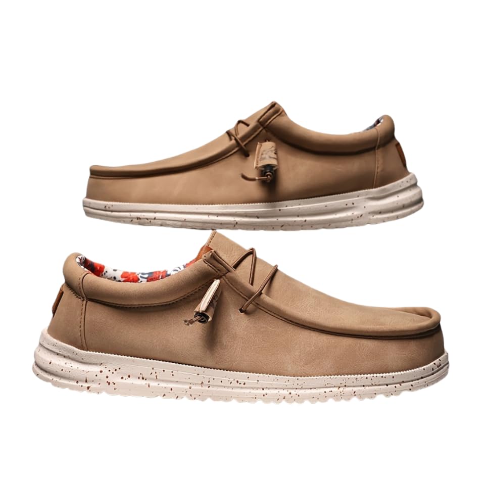 Mens Toe Slip On Loafers - Breathable, Lightweight, Non-Slip Canvas Shoes for Outdoor Activities