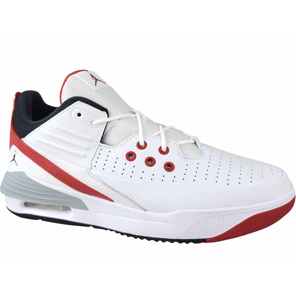 NIKE Jordan Max Aura 5 - Zapatillas deportivas para hombre, color blanco/rojo universitario/negro