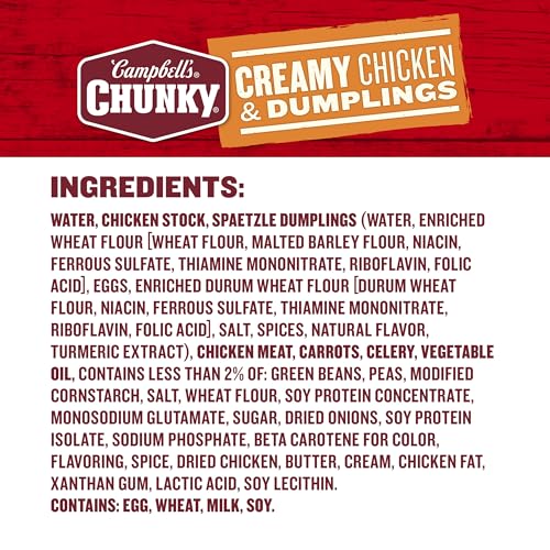 Image of Campbell's Chunky Soup, Creamy Chicken and Dumplings Soup, 18.8 Oz Can (Pack of 4)