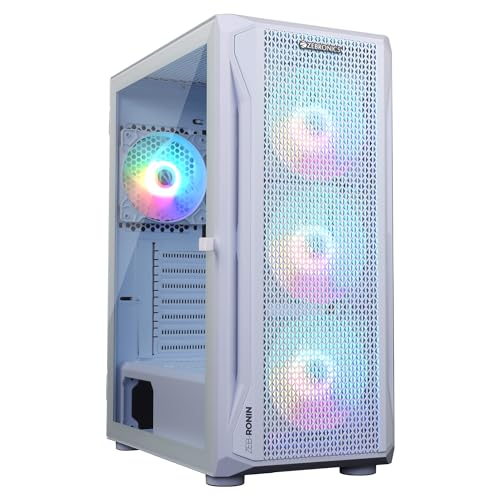 Image of ZEBRONICS Ronin Mid-Tower Premium Gaming Cabinet EATX /ATX /mATX,3X 120mm Front + 1x 120mm Rear Fan,ARGB Inner Glow,RGB LED Control,Tempered Glass Side Panel,USB 3.0, Magnetic Dust Filter