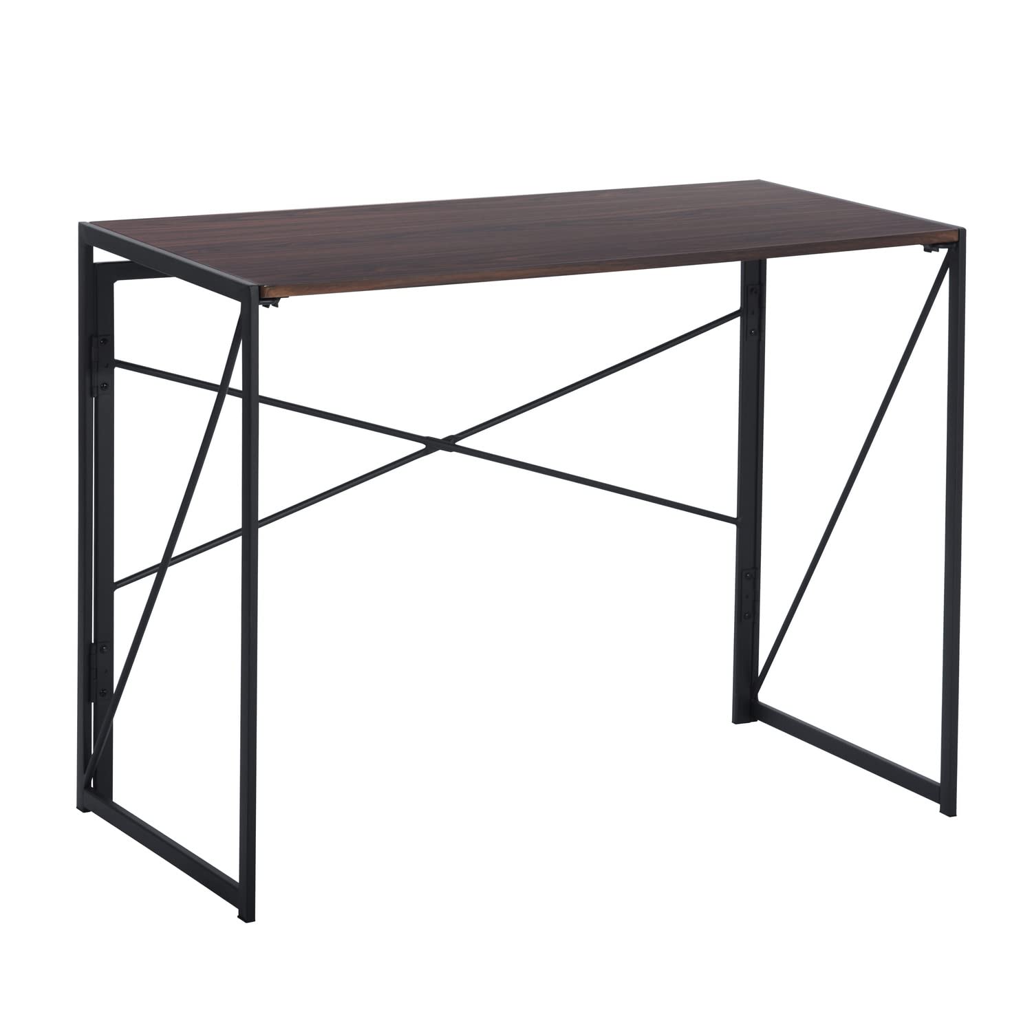 FurnitureR Tables Consoles de Couloir, Table D'appoint Pliable pour l'entrée, Table de Rangement pour Le Couloir, Cadre en MDF et Métal, Pas de Montage Nécessaire, 100 x 50 x 75cm, Nnoyer