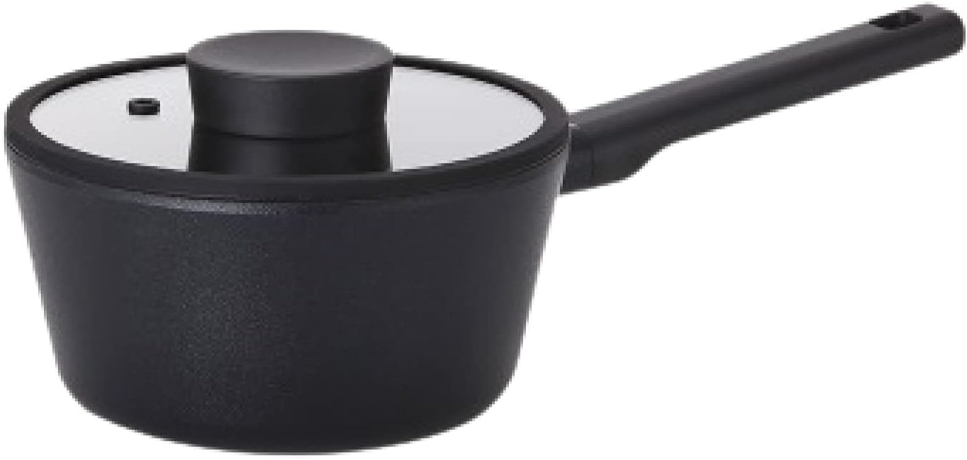 All Black Vulcan 2QT Sauce Pot with Glass Lid, Healthy