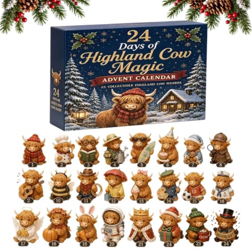 24 Days of 3D Highland Cow Magic Advent Calendar 2026 Christmas - image 1