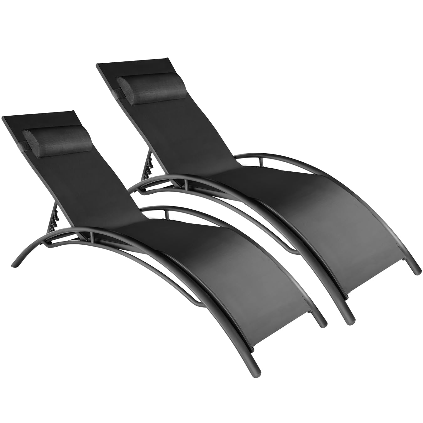 Tectake Gartenliege 2er Set - Schaukelstuhl Mit Seitentasche Für Terrasse & Balkon