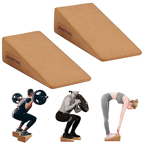 Knäböj kilblock halkfri lutande bräda vadstretcher, 2 st ankelknäben stretcher, kraftig lutningsramp för häl upphöjd knäböj, ATG split squat,...