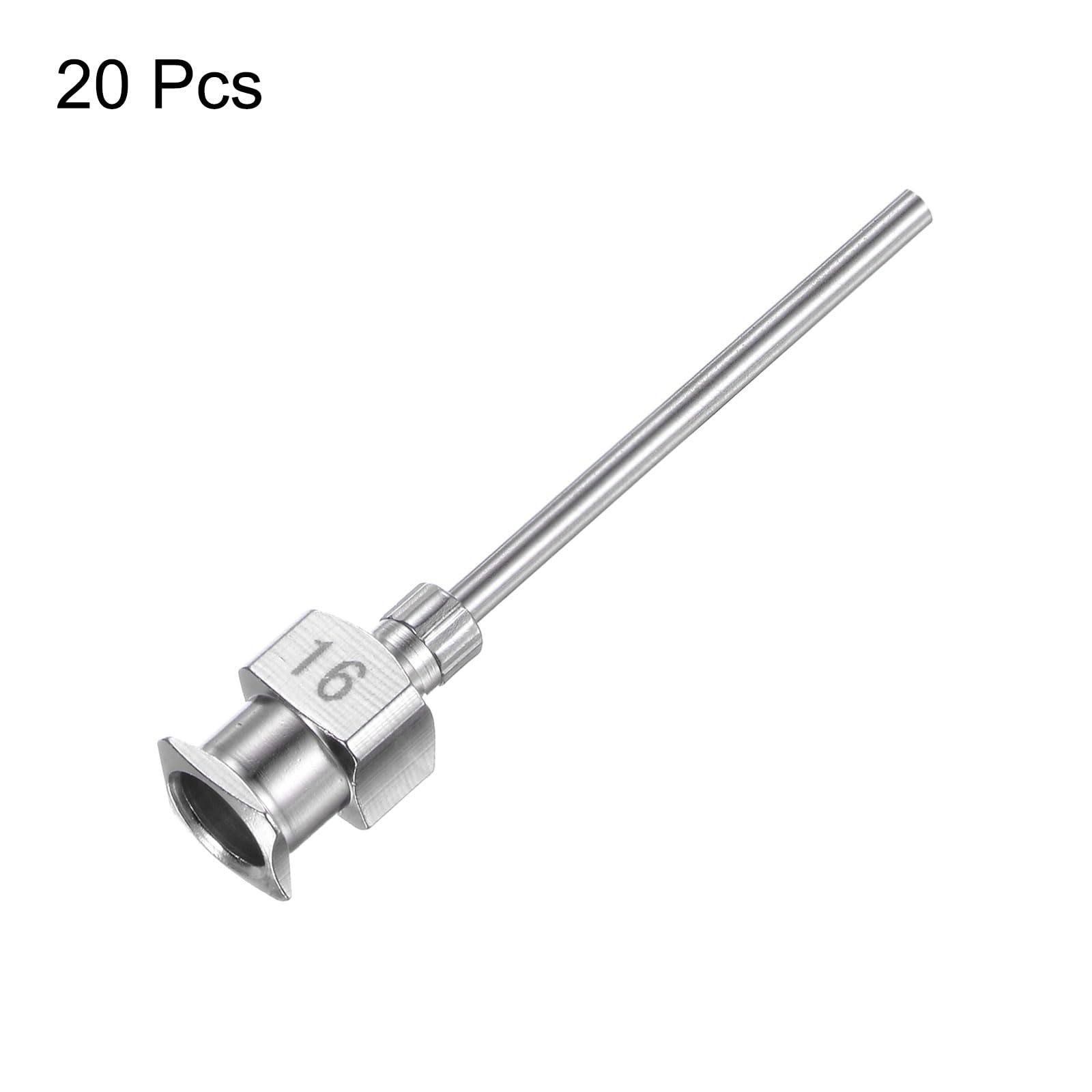 HARFINGTON 20pcs 16Gauge Stainless Steel Dispensing Needles, 1" All Metal Glue Needle Tube Blunt Tips Luer Lock for Thick Liquids, Ink, Glue, Lab Use — Amazon image 3