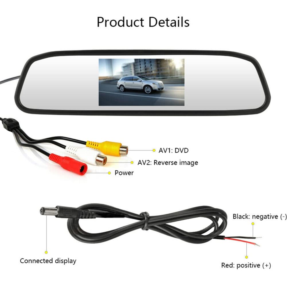 Le Moniteur de RéTroviseur CaméRa Tableau de Bord DVR de Voiture de 4,3 Pouces Prend en Charge L'Affichage LCD de CaméRa de Tableau de Bord de L'Enregistreur VidéO Bidirectionnel