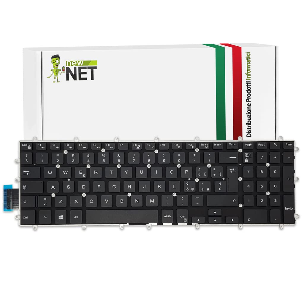 new net - Keyboards - Tastiera Italiana Compatibile con Notebook dell 49008507030E 0T7W4M PK131Q04A19 SG-85100-2IA T7W4M 0HJP49[ Senza Frame - Layout ITA ]