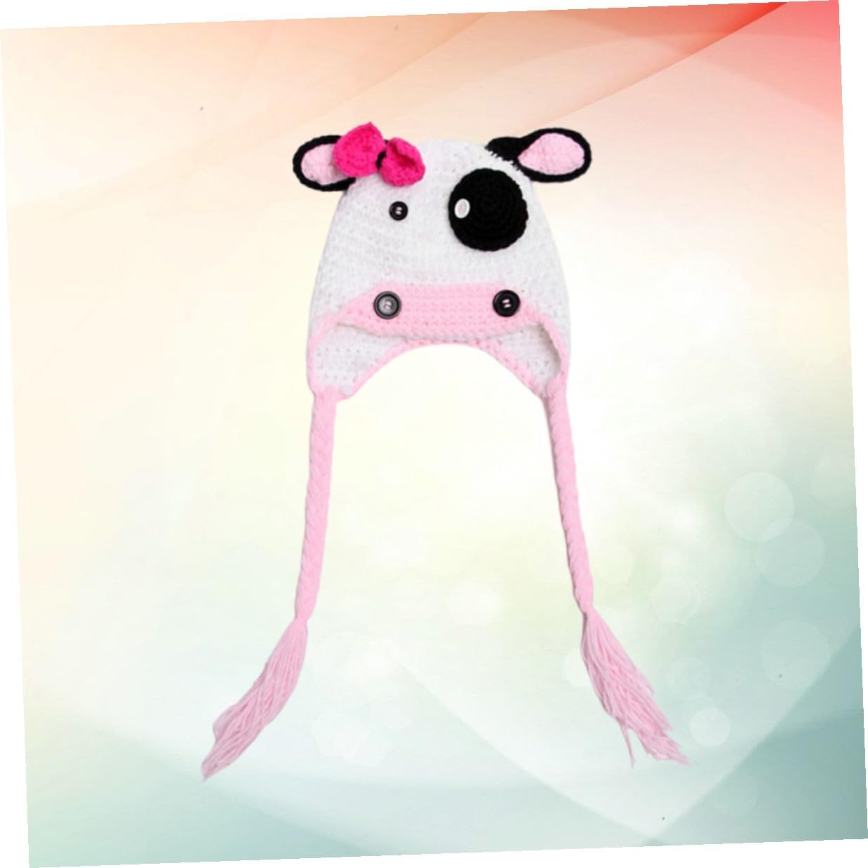 Cow Shaped Kids Knitted Woolen Winter Hat for Baby and Kids Multi