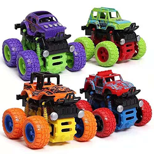 Sky Tech Rubber Monster Car, Set Of 4, Multicolour