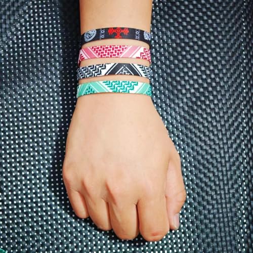 4Pcs Palestinian Keffiyeh Bracelets for Women Men Country Proud Adjustable Braided Wristband Woven String Bracelets3