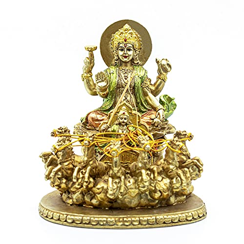 Hindu God Lord Surya-Sun Sculpture - India Religiou Gifts Handicraft Indian God Suryadev Figurine Hinduism Murti Home Mandir Temple Pooja Item Diwali Wedding Return Gift Alatr Yoga Room Decor