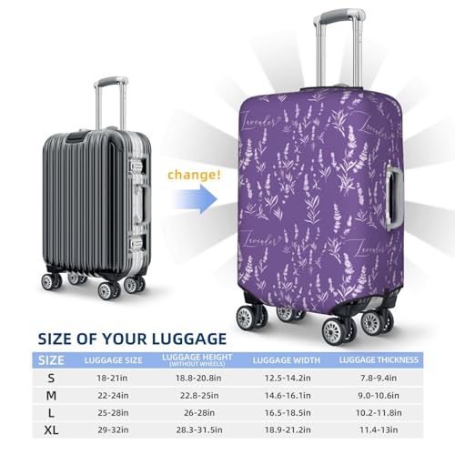 Travel Luggage Cover Protector - Lavender Flowers Purple White Anti-Scratch Suitcase Covers Fits 18-32 Inch Luggage2