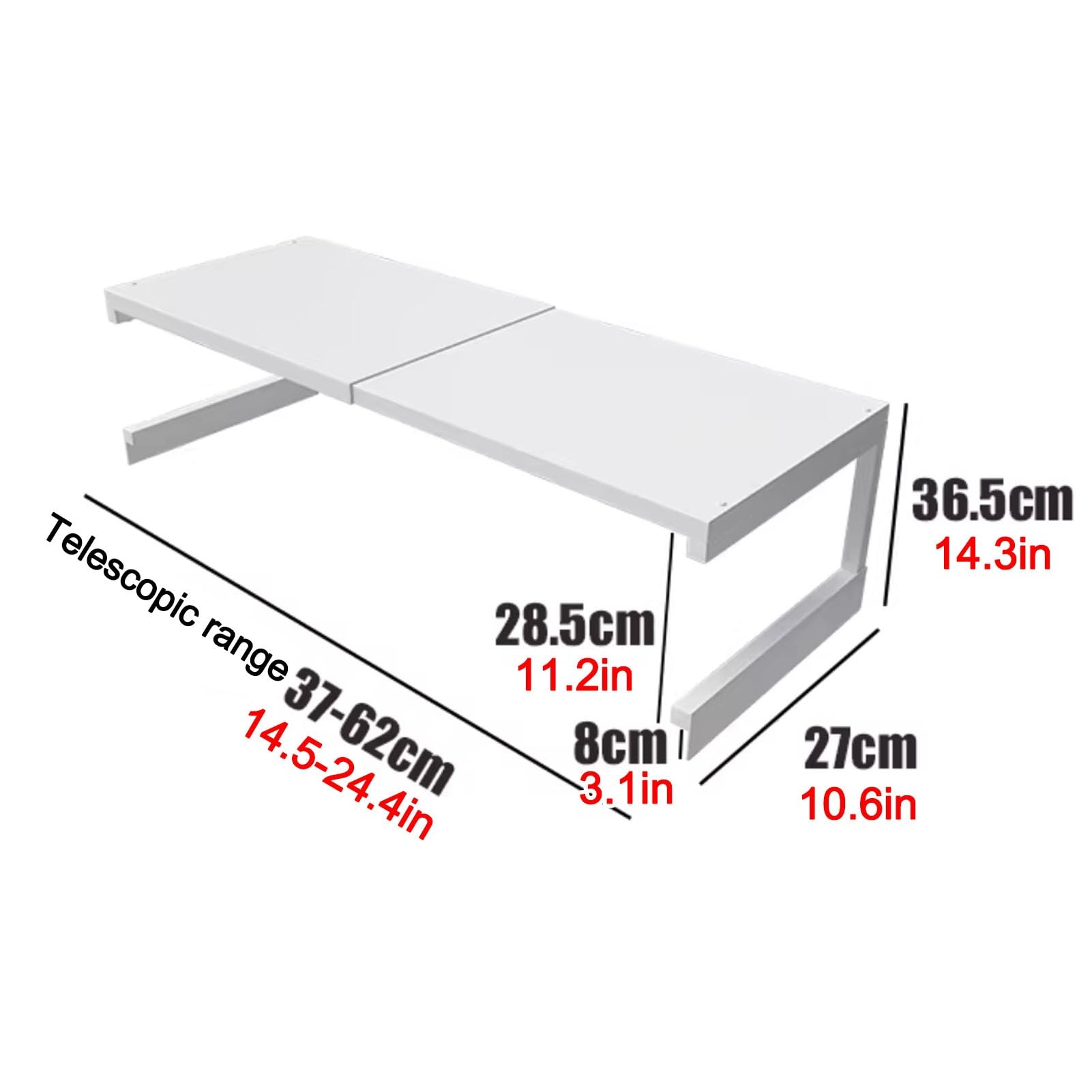 Estante Para Lavadora y Secadora, Estante Extensible Para Encimera de Lavadora y Secadora, Soporte de Almacenamiento de Metal Para Colocar Encima de La Lavadora y Secadora(Wit)