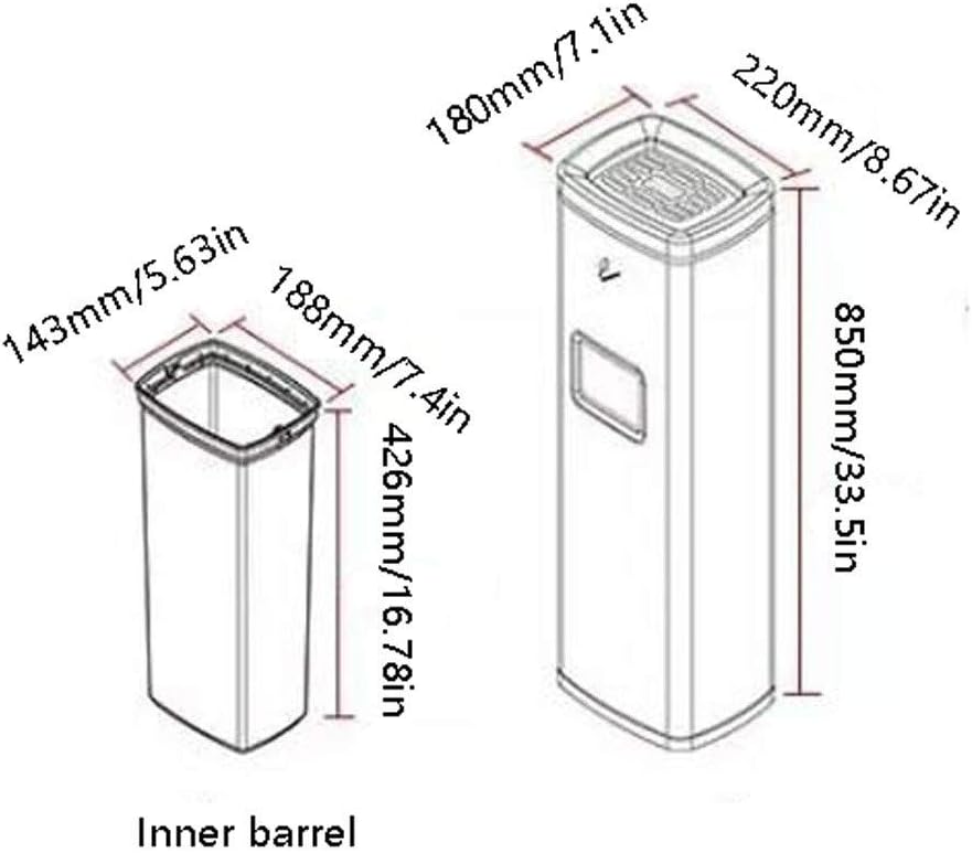 Portable Ashtrays Ashtray Outdoor Floor Standing Ashtray Weight Steel Fire Safe Ashtray Cigarette Disposal with Trash Can Hotel Garden Ashtray Home Table Ash Trays (Color : Black)
