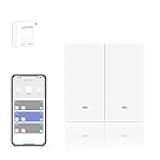 IHSENO ZigBee3.0 Smart Switch 2 Gang Wireless Scene Switch, ZigBee Smart Light Switch Need Zigbee Hub Work with Tuya Smart Life APP Smart Button Scene Remote for Tuya Smart Home Devices (2 Gang)