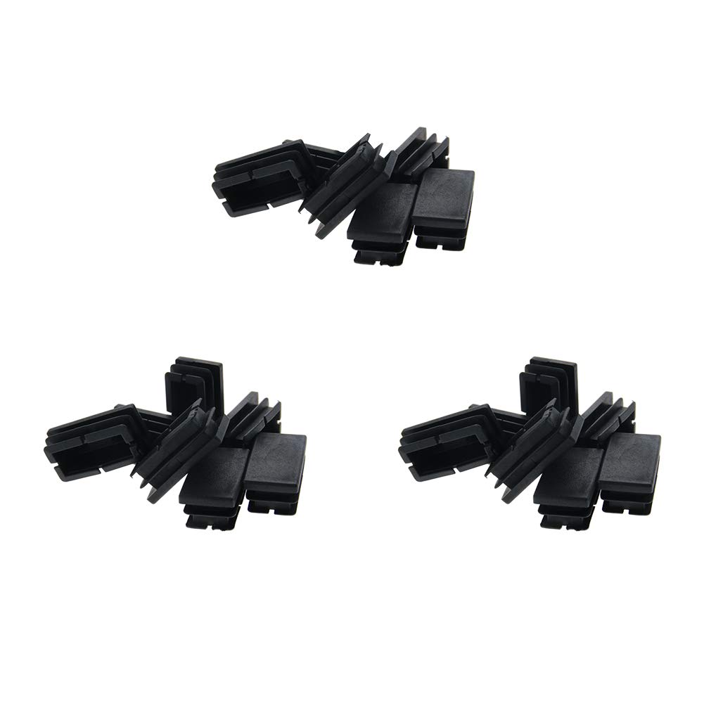 MroMax 40mm x 20mm Rectangle PP Tubing End Cap Steel Furniture Pipe Tube Cover Insert Black 100 Pcs