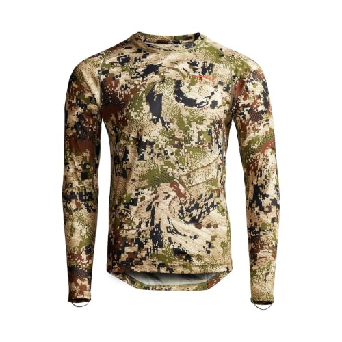 SITKA Core Lightweight Crew Long Sleeve - Lightweight Base Layer Hunting Shirt for Men, Optifade Subalpine, X-Large