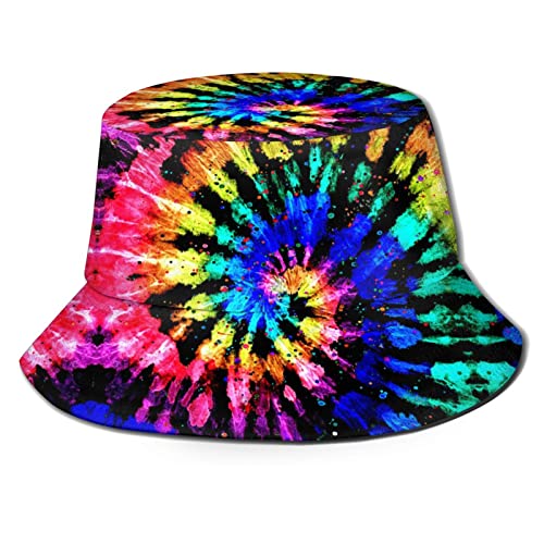 Kicoyuaz Chapeau cloche imprimé tie dye coloré unisexe, Imprimé tie-dye 3, Taille unique