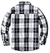 WINDFIT Men's Cotton Flannel Shirt Jacket Fleece Lined Long Sleeve Plaid Shirt for Men Blue XX-Large