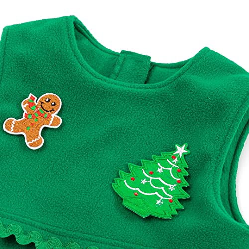 Ozkiz Christmas Dress for Girls Toddler Sleeveless Green Tree Dresses Party Holiday4