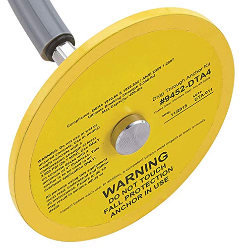 Image of Peakworks Safe, Removable, Reusable, Lightweight, Steel Drop Thru Anchor, Yellow, 12 inch x 8 inch, V8223145