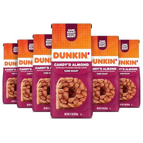 Dunkin' Candy'd Almond Flavored Dark Roast Ground Coffee, 11 Ounce