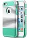 iPhone 5S Case, iPhone 5 SE Case, ULAK Slim Fit Protection Case Hybrid Scratch Resistant Hard Back Cover Shock Absorbent TPU Bumper Protective Case (Minimal Mint Stripes)