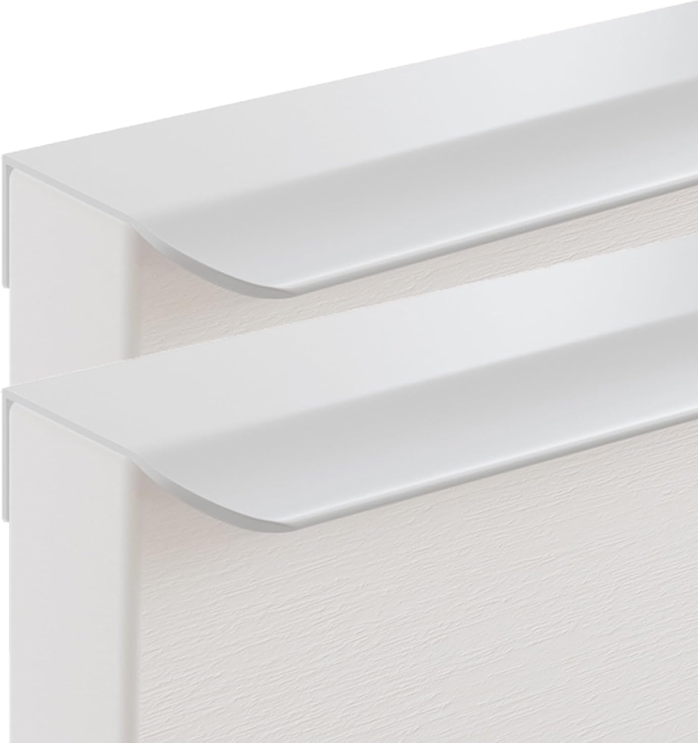 SBZIOJHDR Door Handle, Aluminium Alloy Finger Edge Pull DrawerHandles Furniture Knobs White 2 Pieces(Hole Distance 224mm)
