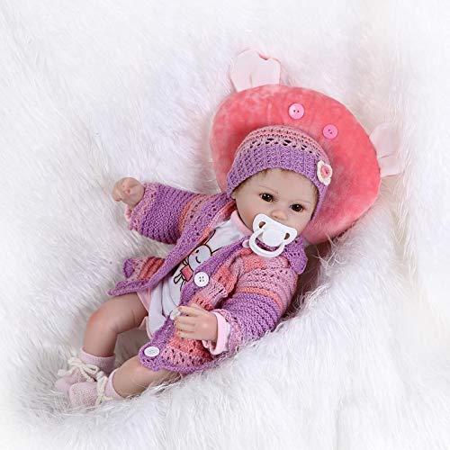 iCradle Reborn Baby-Puppen, 42 cm, weiches Silikon, realistisch, lebensecht, mit Magnetschnuller – Bild 4