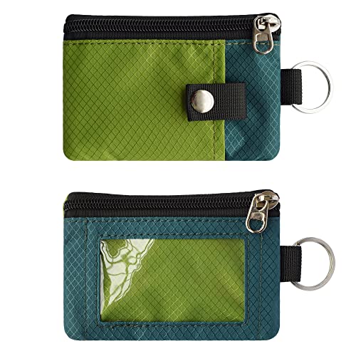 Image of CHENSPRX Minimalist RFID Blocking Small Wallet with ID Window,WaterResistant Zip Id Case Wallet with Lanyard Keychain for Cards,Cash,Travel,Women,Men