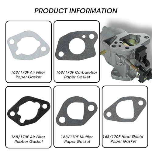 Image of 25 Pcs Predator Hemi 212 Carburetor Exhaust Intake Gasket Kit, Small Engine Carb Head Gaskets Material Compatible with Predator 196cc 212cc Honda Clone GX160 GX200 Power Equipment